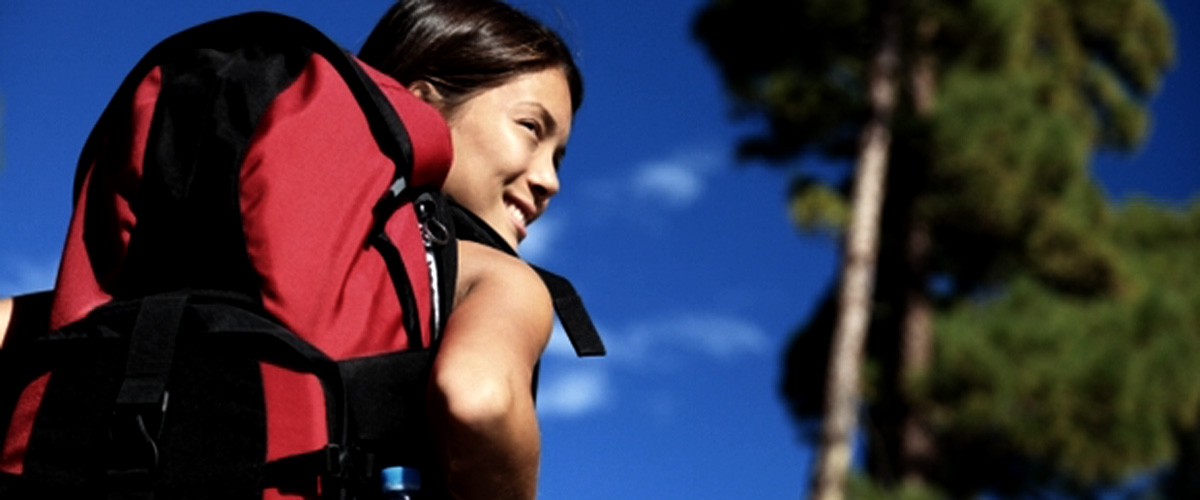 Adventurous backpacker